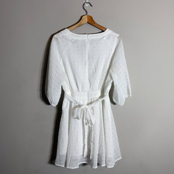 Petal + Pup Quinnie Balloon Sleeve Mini Dress Women's Large White Party Bridal - Picture 4 of 14